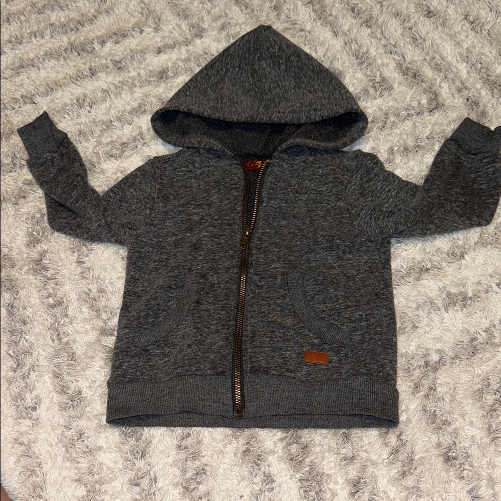 🎀24m 7 for all man kind Cozy Gray Kids zip up Hoodie